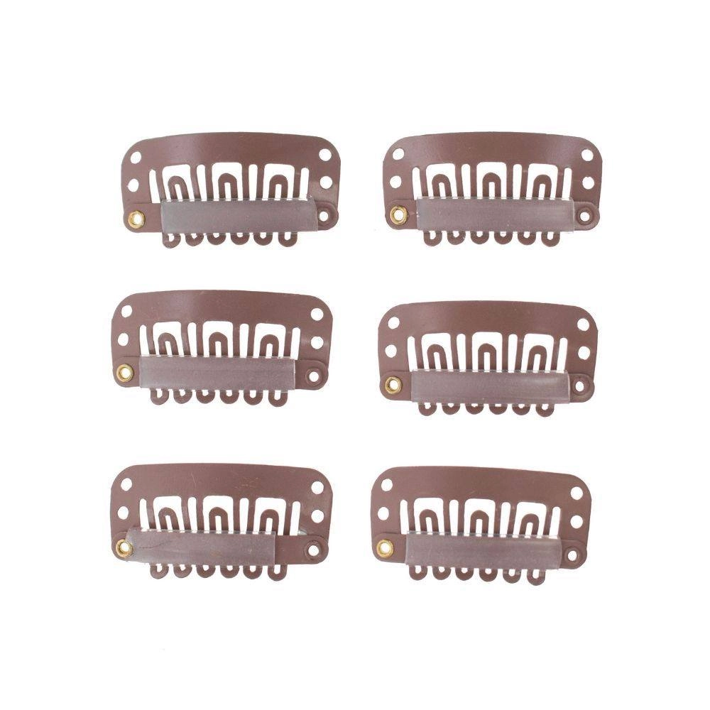 6 Piece Wig Snap Clip Tan