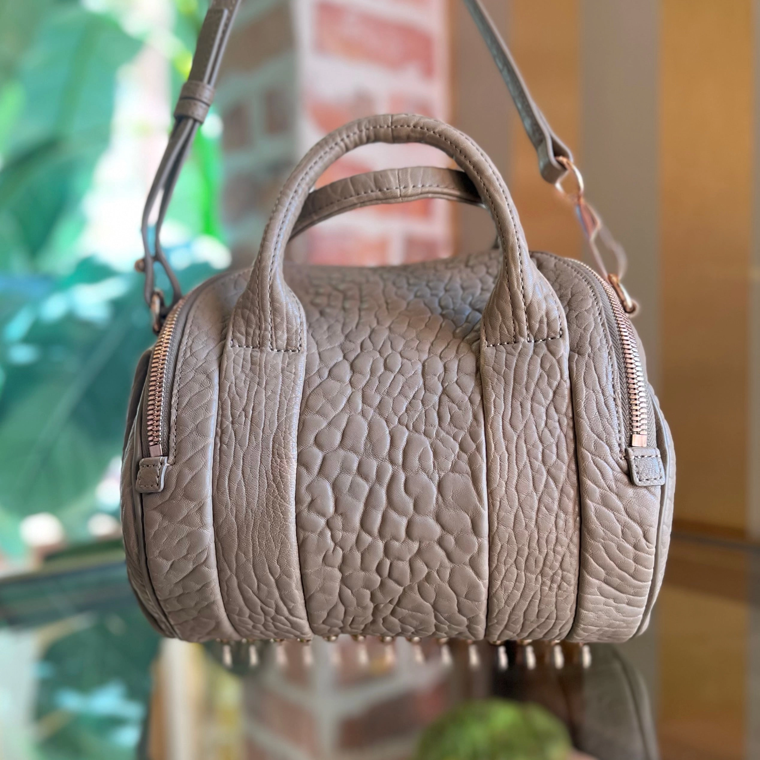 ALEXANDER WANG Rocco Pebbled Lambskin Satchel Bag TS3946