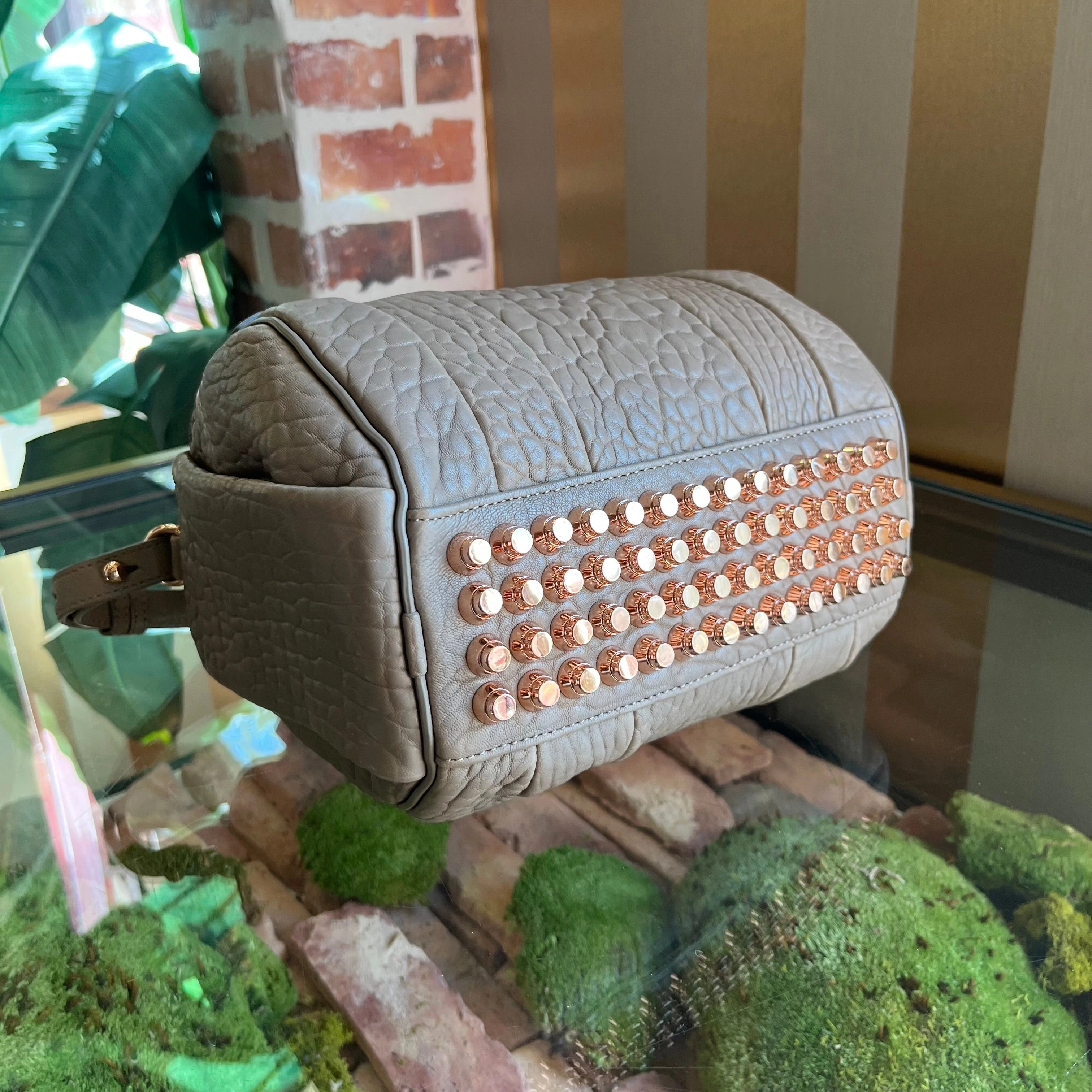 ALEXANDER WANG Rocco Pebbled Lambskin Satchel Bag TS3946