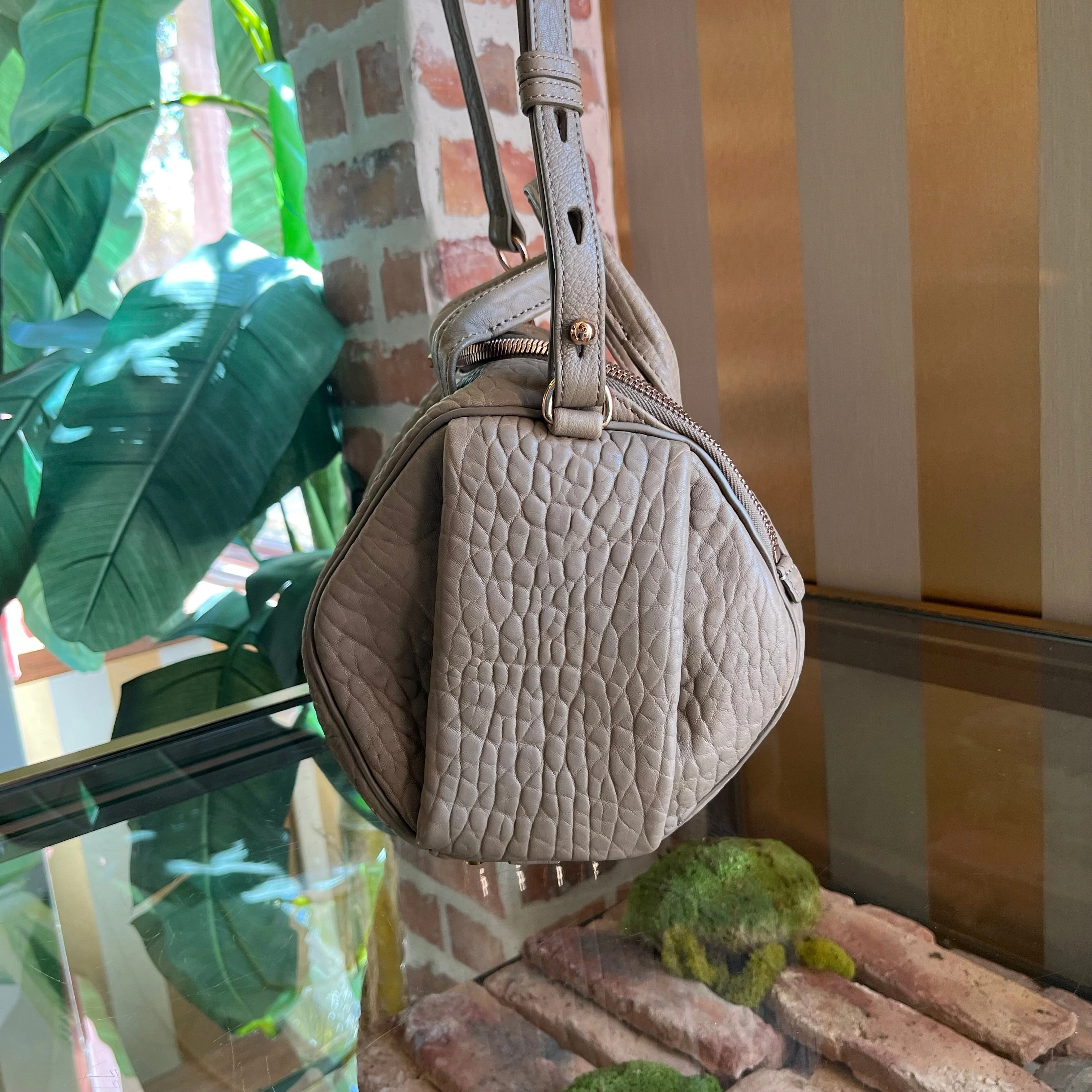 ALEXANDER WANG Rocco Pebbled Lambskin Satchel Bag TS3946