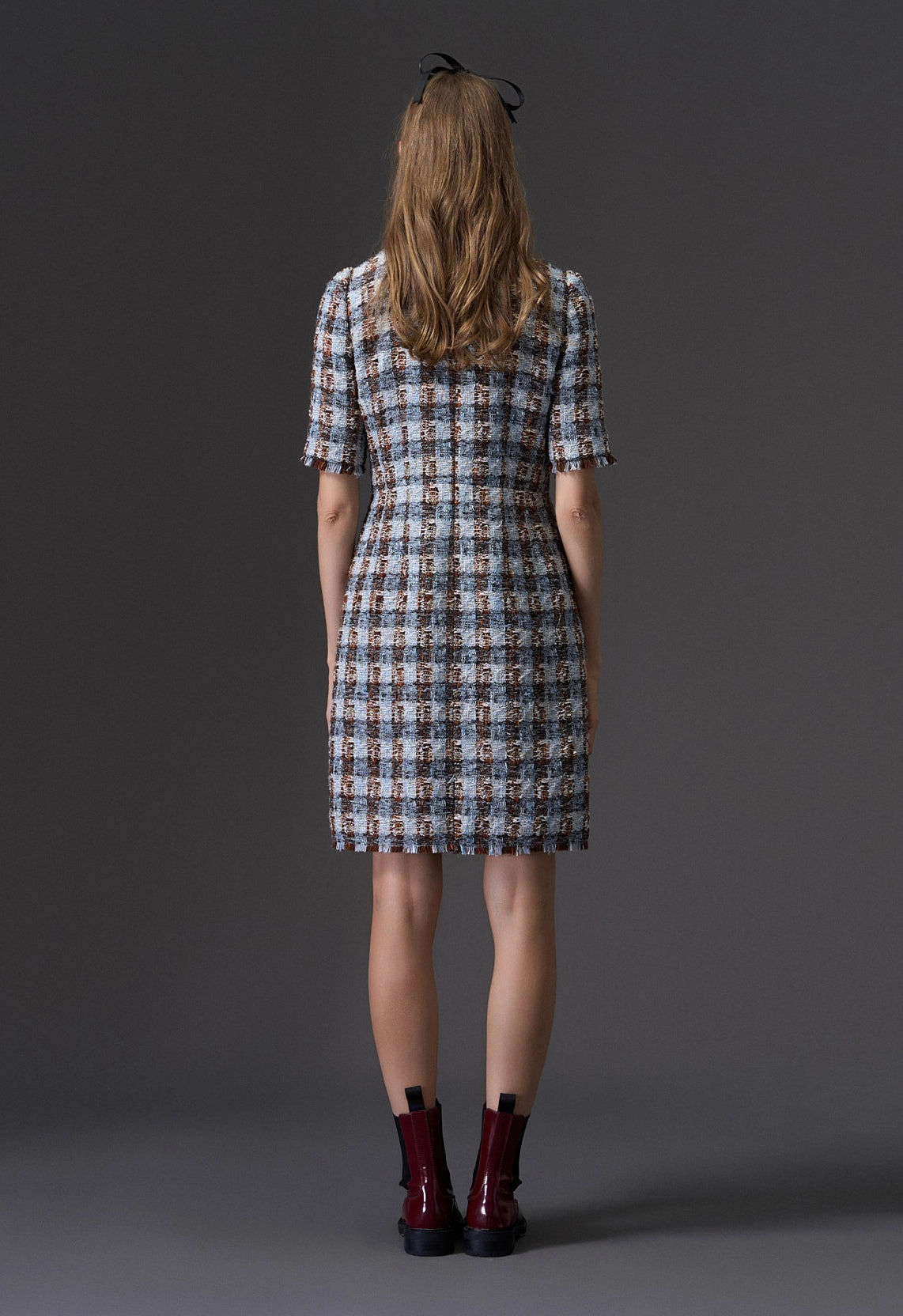 Amber and Light Blue Tweed Dress