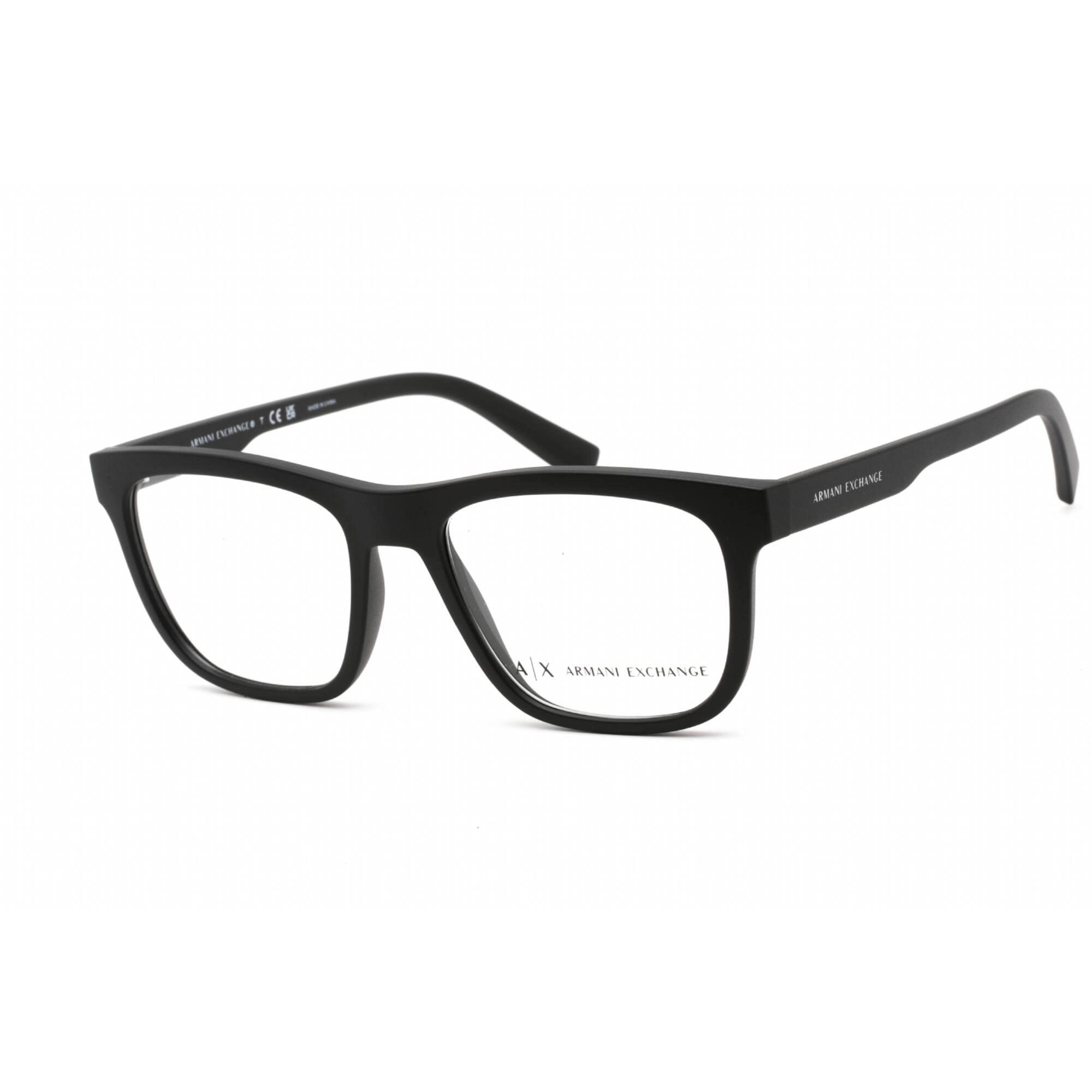 Armani Exchange Unisex Eyeglasses - Black Plastic Square Shape Frame | AX3050 8078