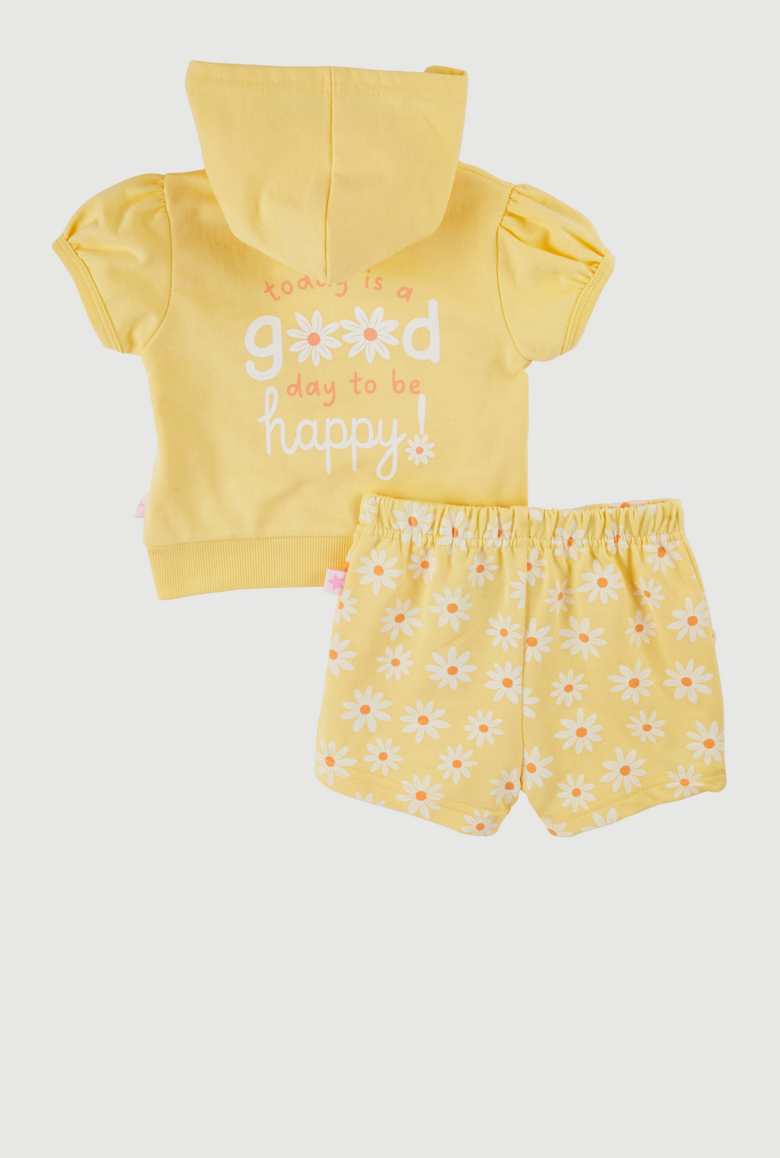 Baby Girls 12-24M Daisy Graphic Hooded Top and Shorts