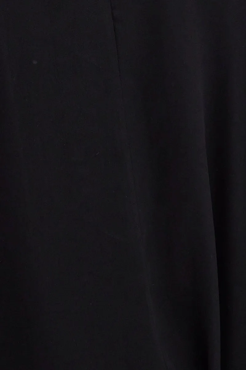 Black Midi Dress Evening Cowl Neck