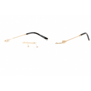 Charriol Men's Eyeglasses - Rimless Shiny Gold Rectangular Metal Frame | PC75098 C01