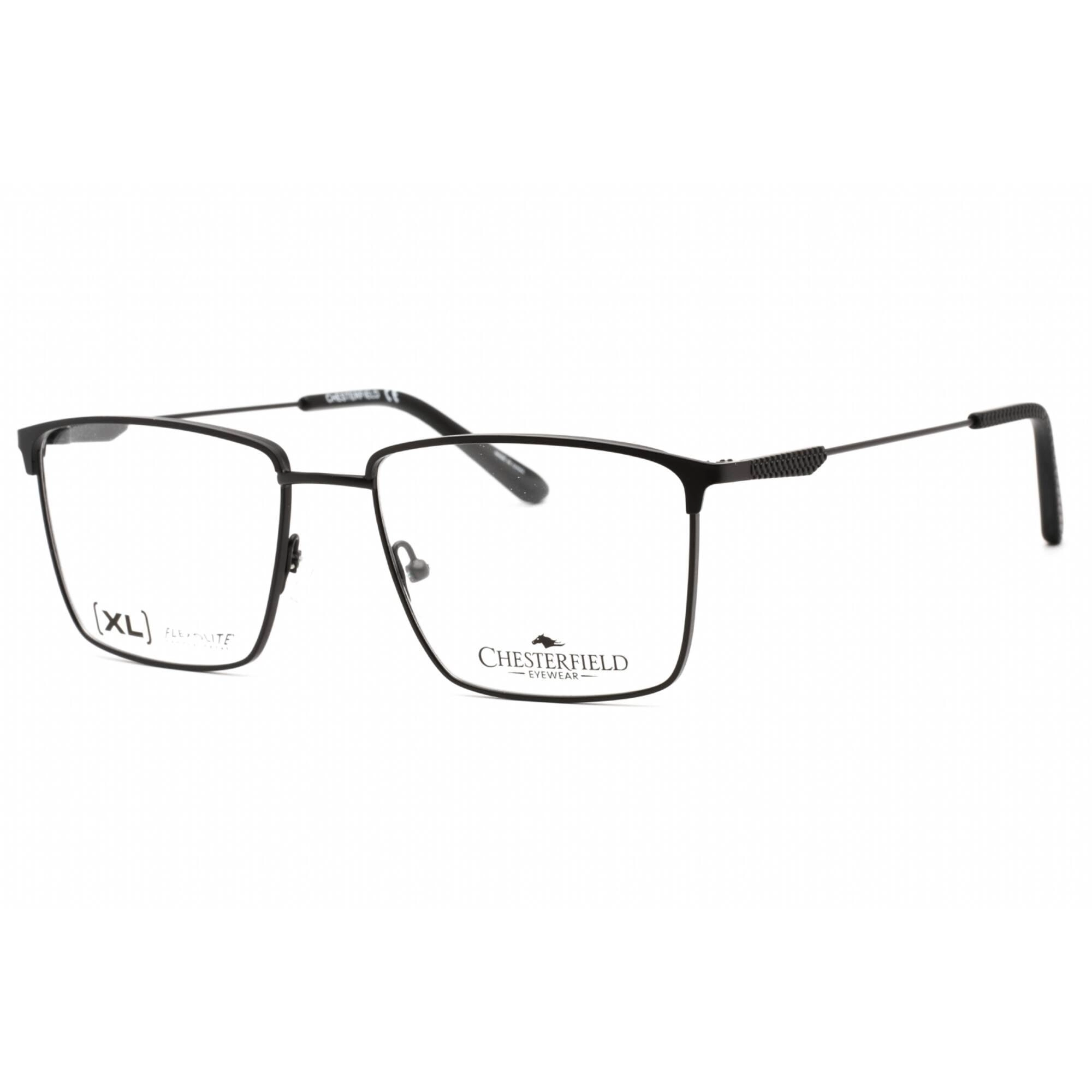 Chesterfield Men's Eyeglasses - Matte Black Metal Rectangular Frame | CH 102XL 0003 00