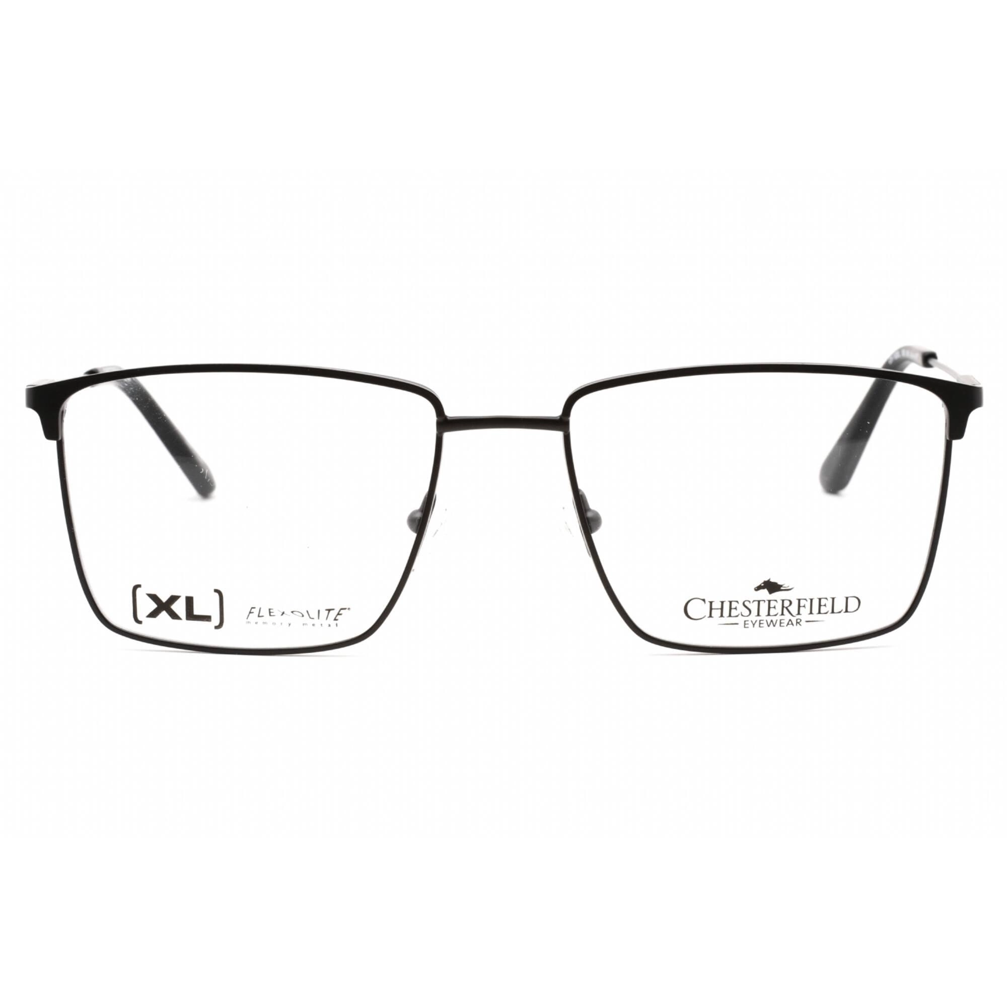 Chesterfield Men's Eyeglasses - Matte Black Metal Rectangular Frame | CH 102XL 0003 00