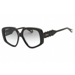 Chloe Women's Sunglasses - Black Geometric Full Rim Plastic Frame | CH0210S 001