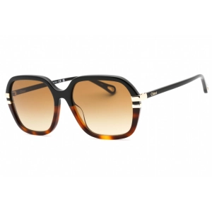 Chloe Women's Sunglasses - Black Square Full Rim Frame Brown Lens | CH0204S 003