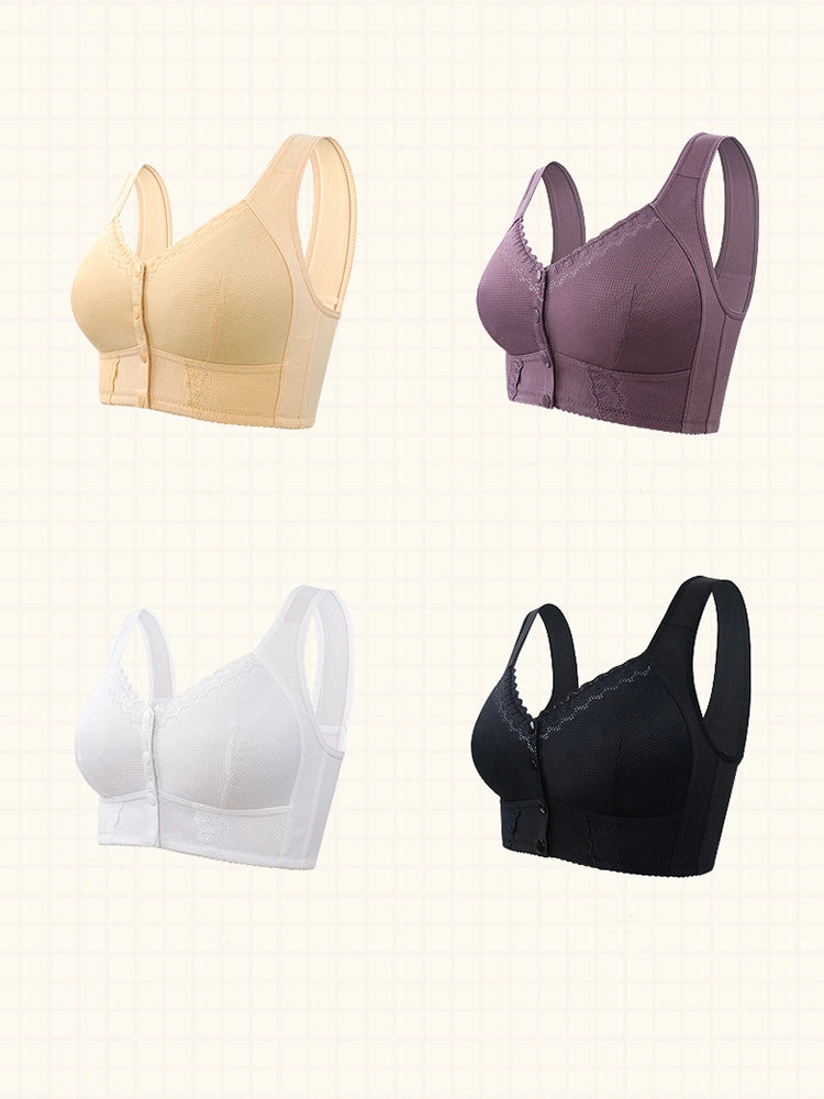 Comfort Button Front Closure Bra for Women