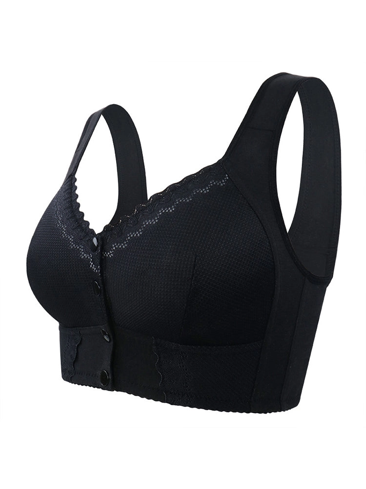 Comfort Button Front Closure Bra for Women