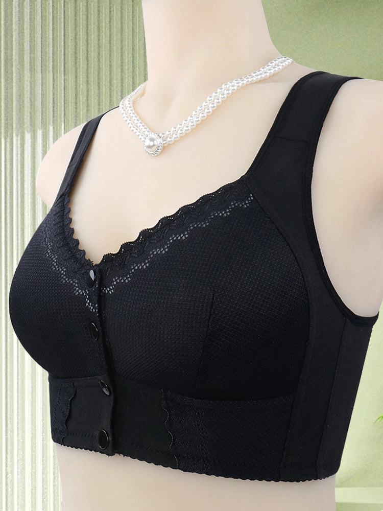 Comfort Button Front Closure Bra for Women