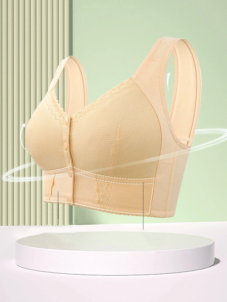 Comfort Button Front Closure Bra for Women