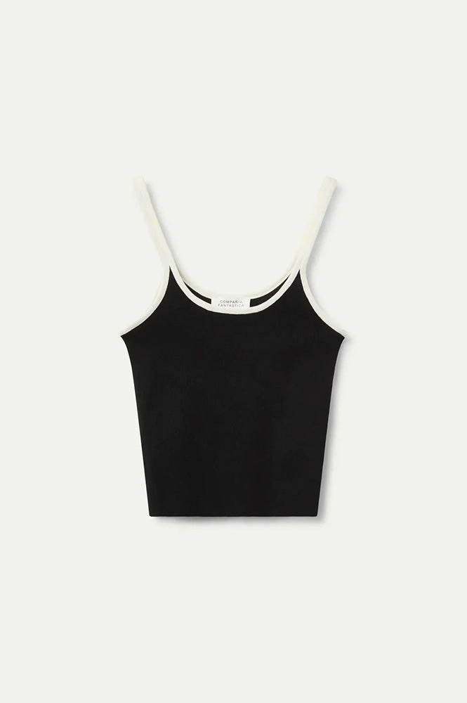 Compania Fantastica Black Strappy Vest Top