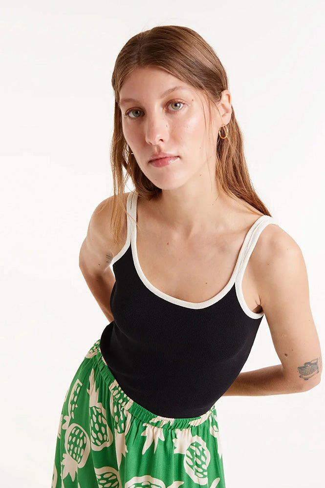 Compania Fantastica Black Strappy Vest Top