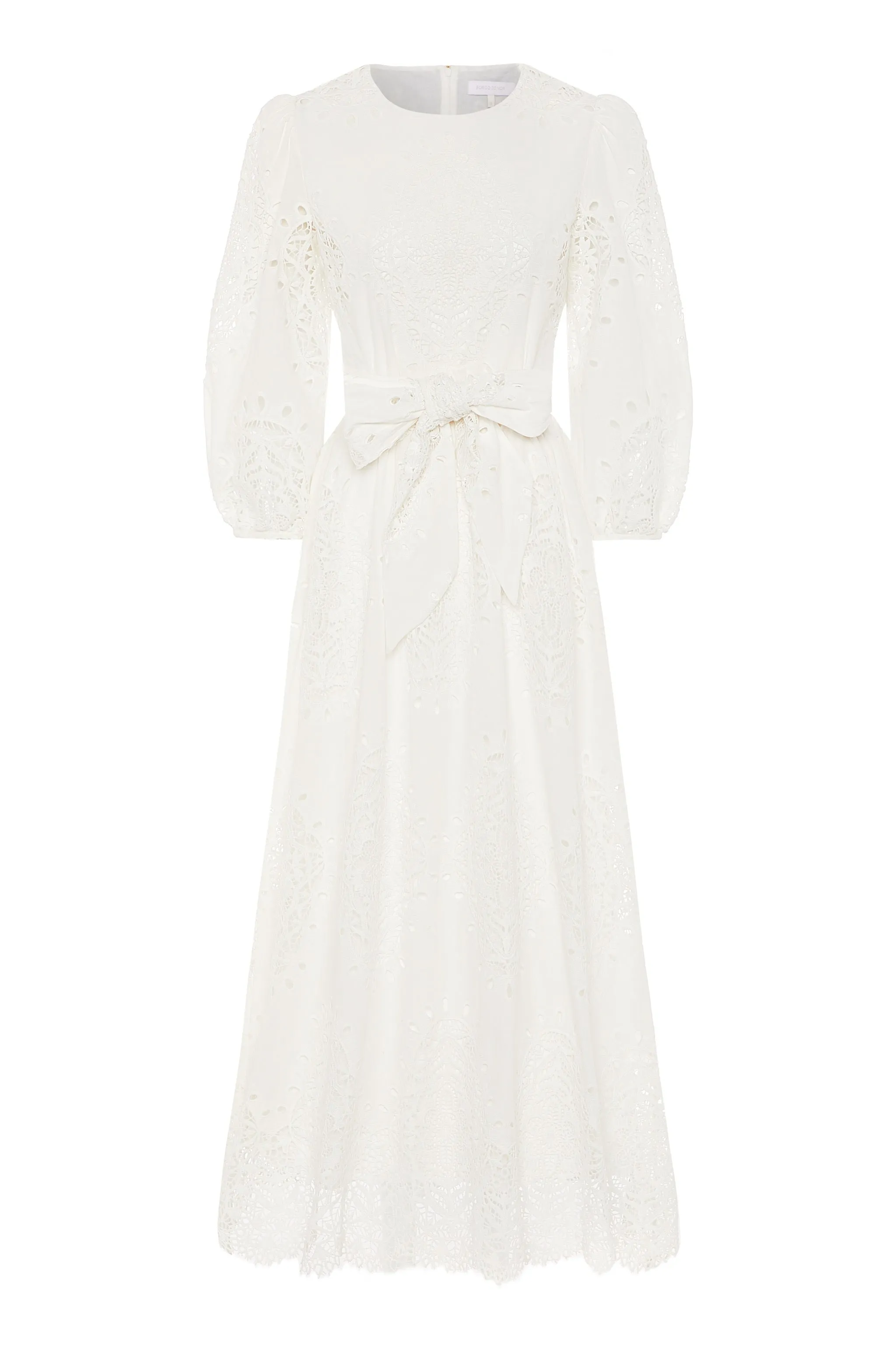 Constance Broderie Anglaise Midi Dress - White - SALE