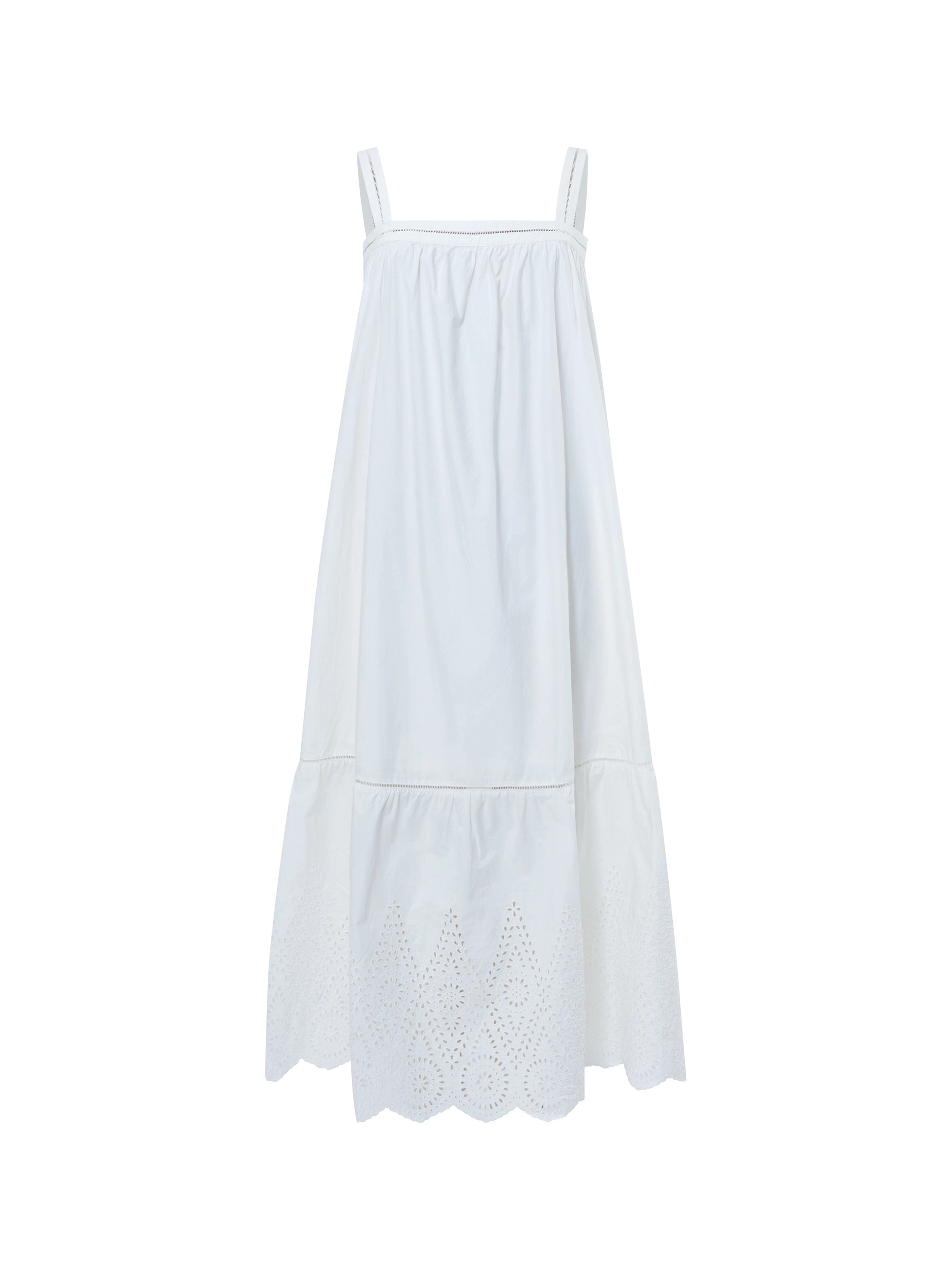 Cotton Square Neck Midi Dress