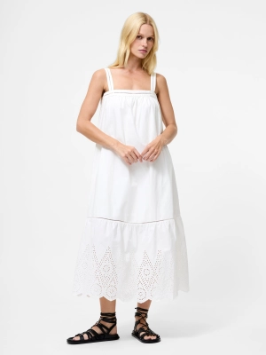 Cotton Square Neck Midi Dress