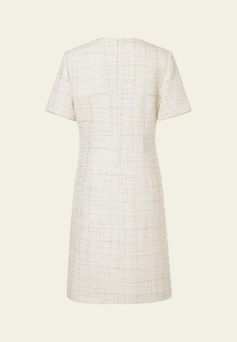 Crystal-detail Flower Embellished Dress