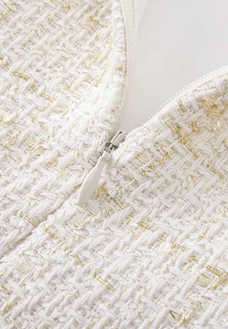 Crystal-detail Flower Embellished Dress