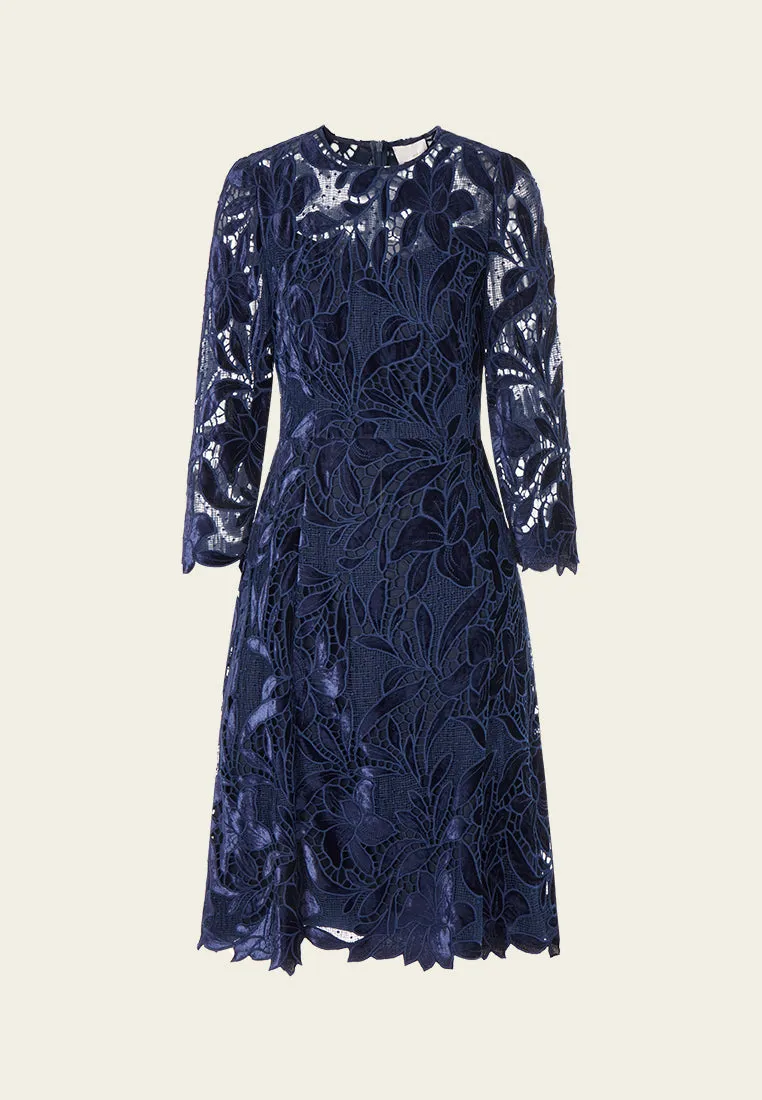 Cut-out Lace Midi Dress