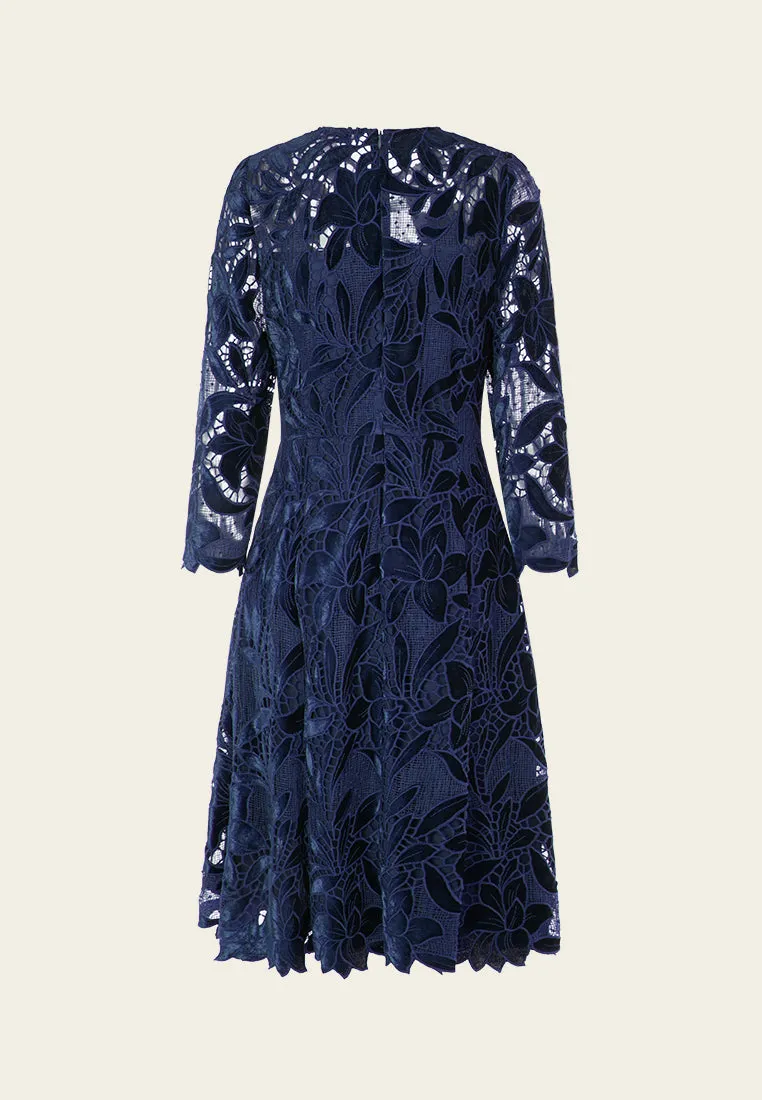 Cut-out Lace Midi Dress