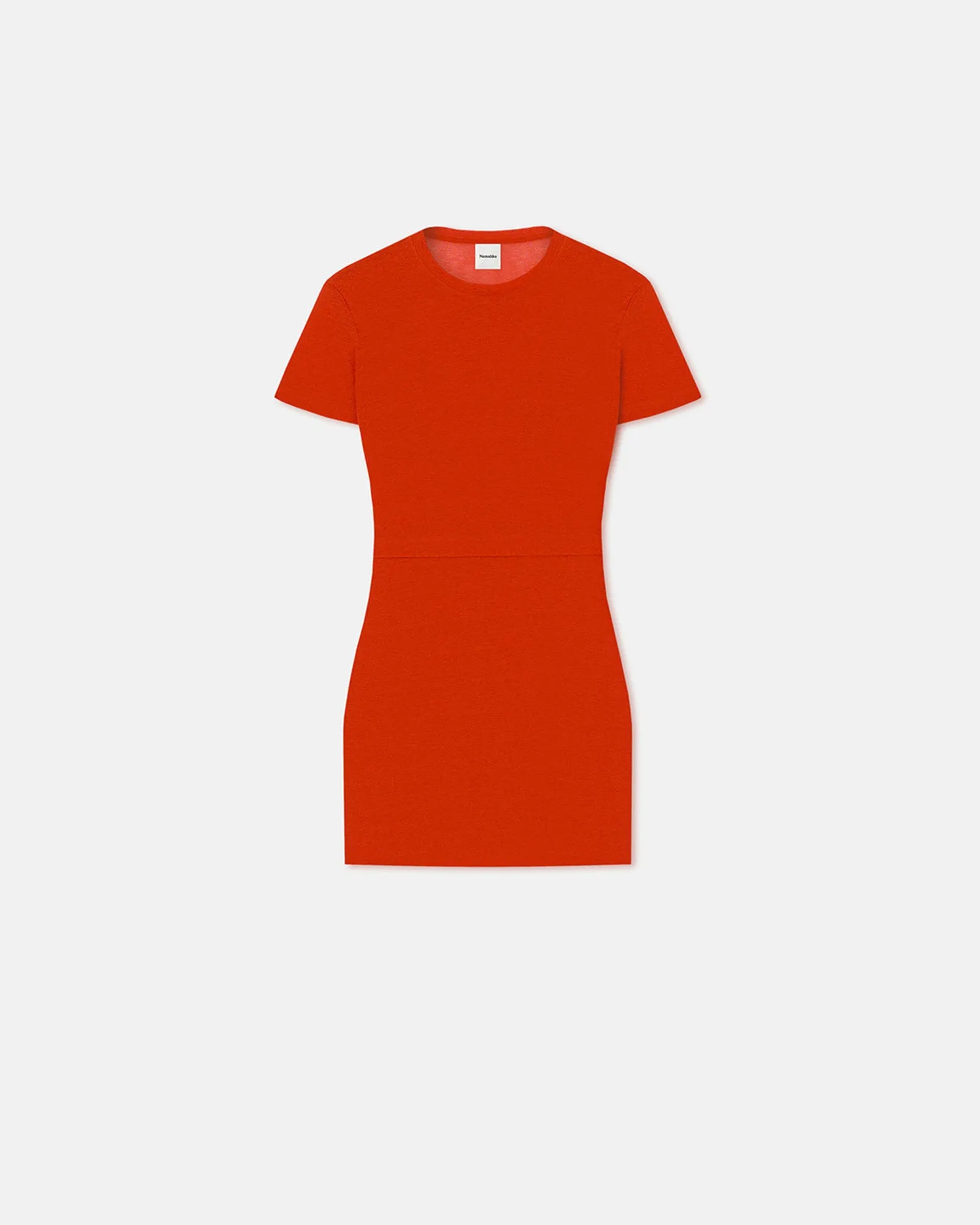 Daina - Open-Back Mesh-Jersey Mini Dress - Red Orange