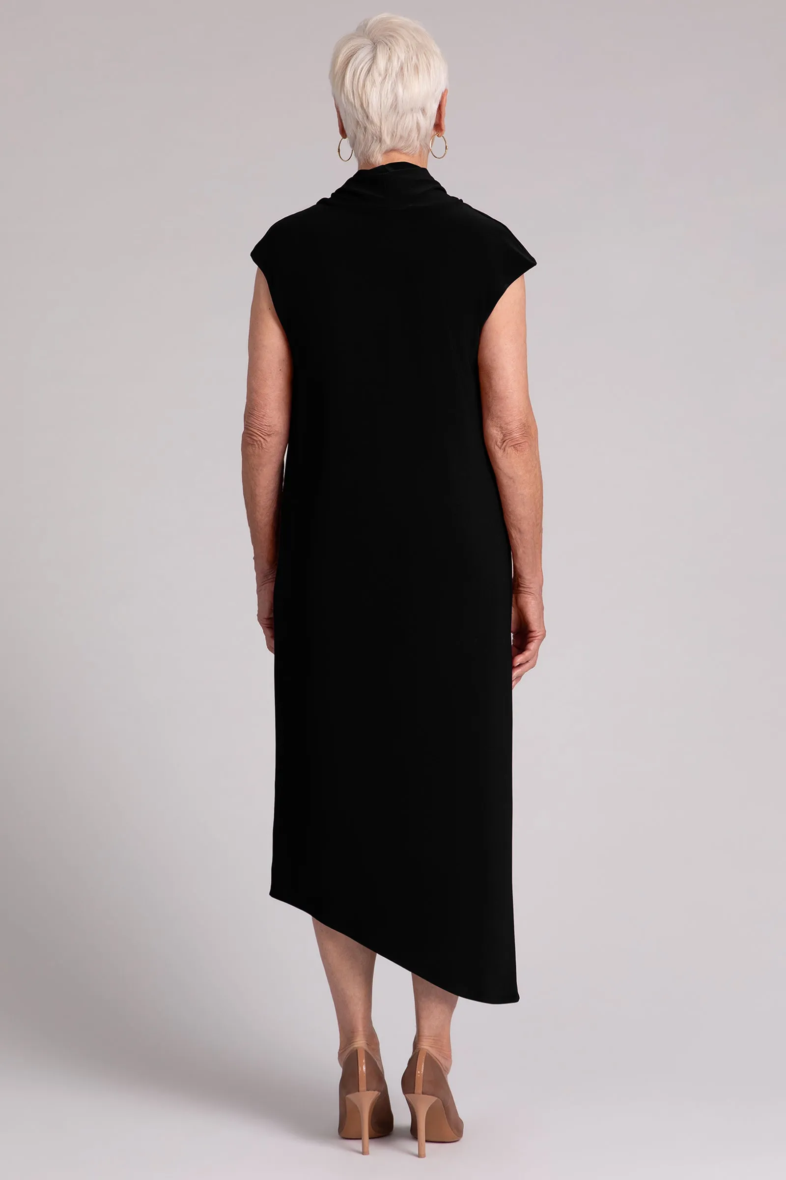 Draped Cowl Dress | Black
