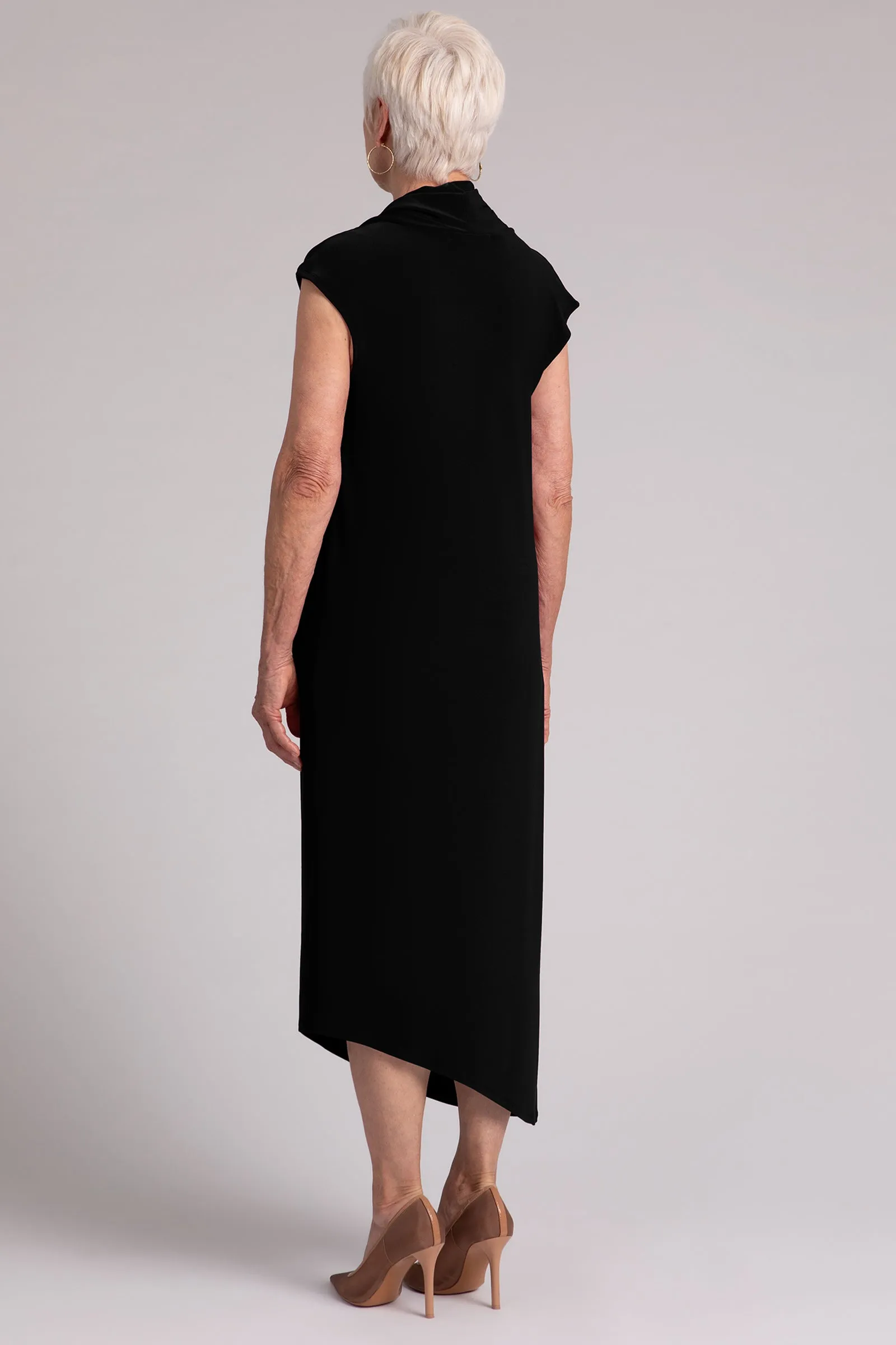 Draped Cowl Dress | Black