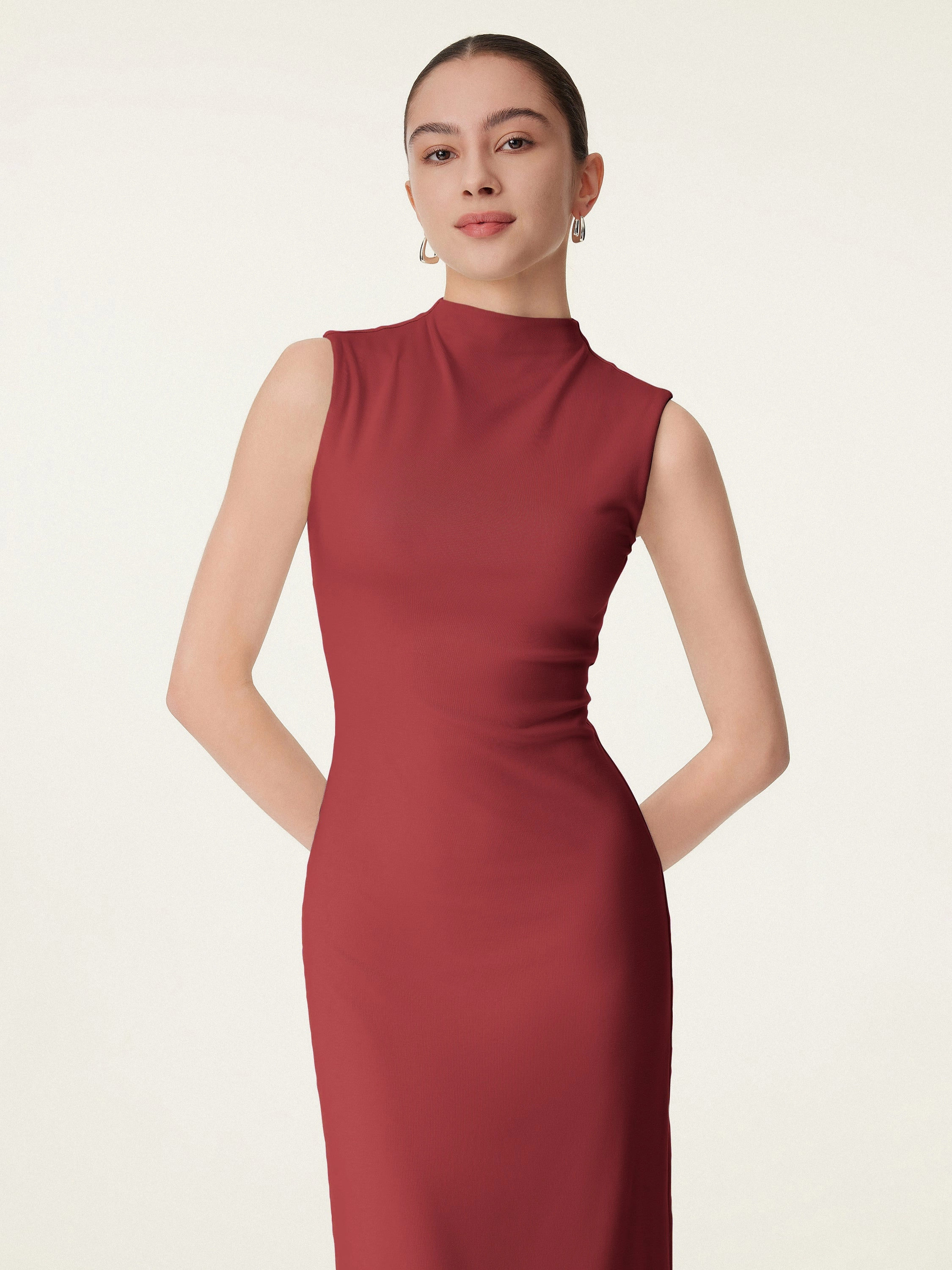 Everyday Mockneck New Airy Brami Midi Dress