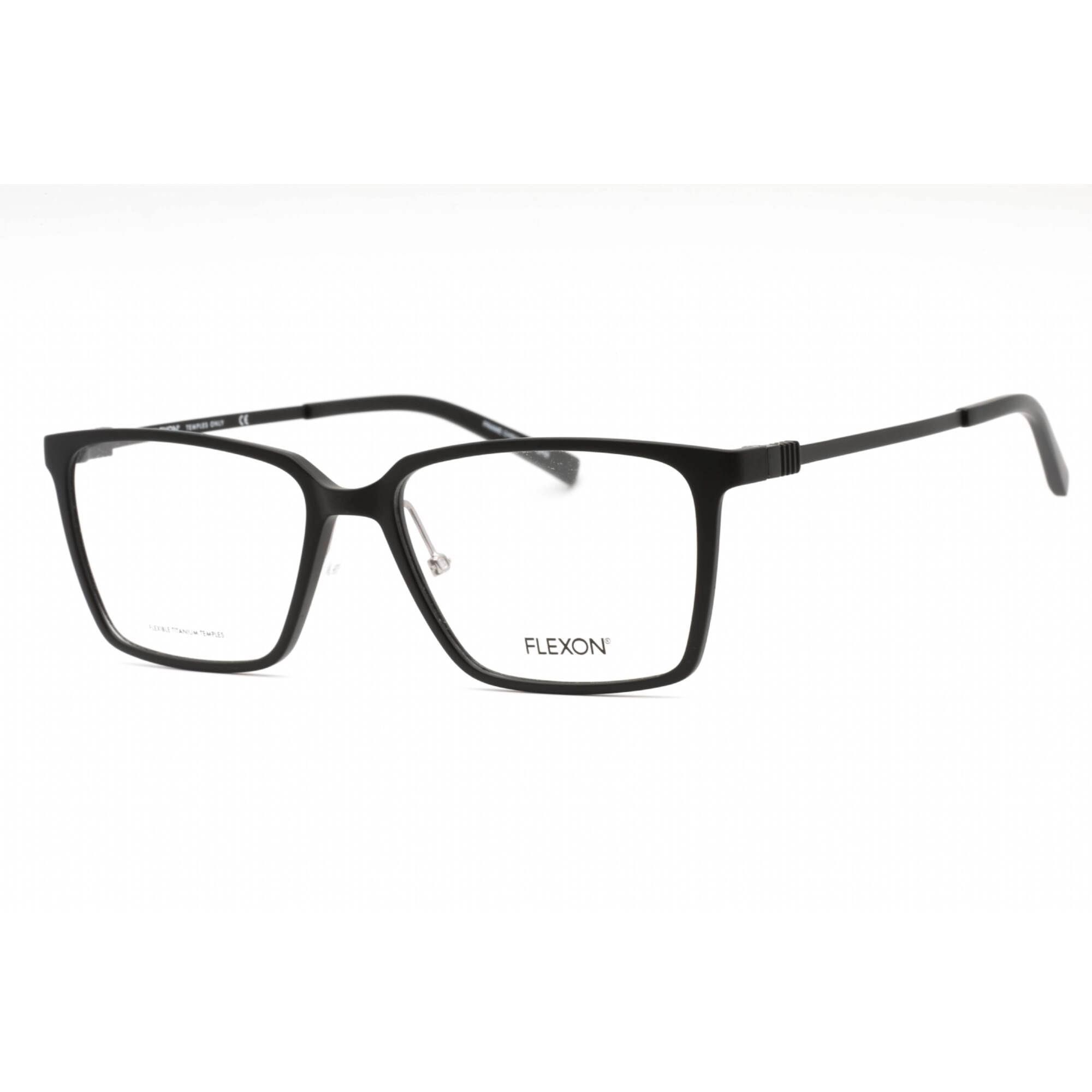 Flexon Men's Eyeglasses - Matte Black Metal Rectangular Frame | FLEXON EP8010 002