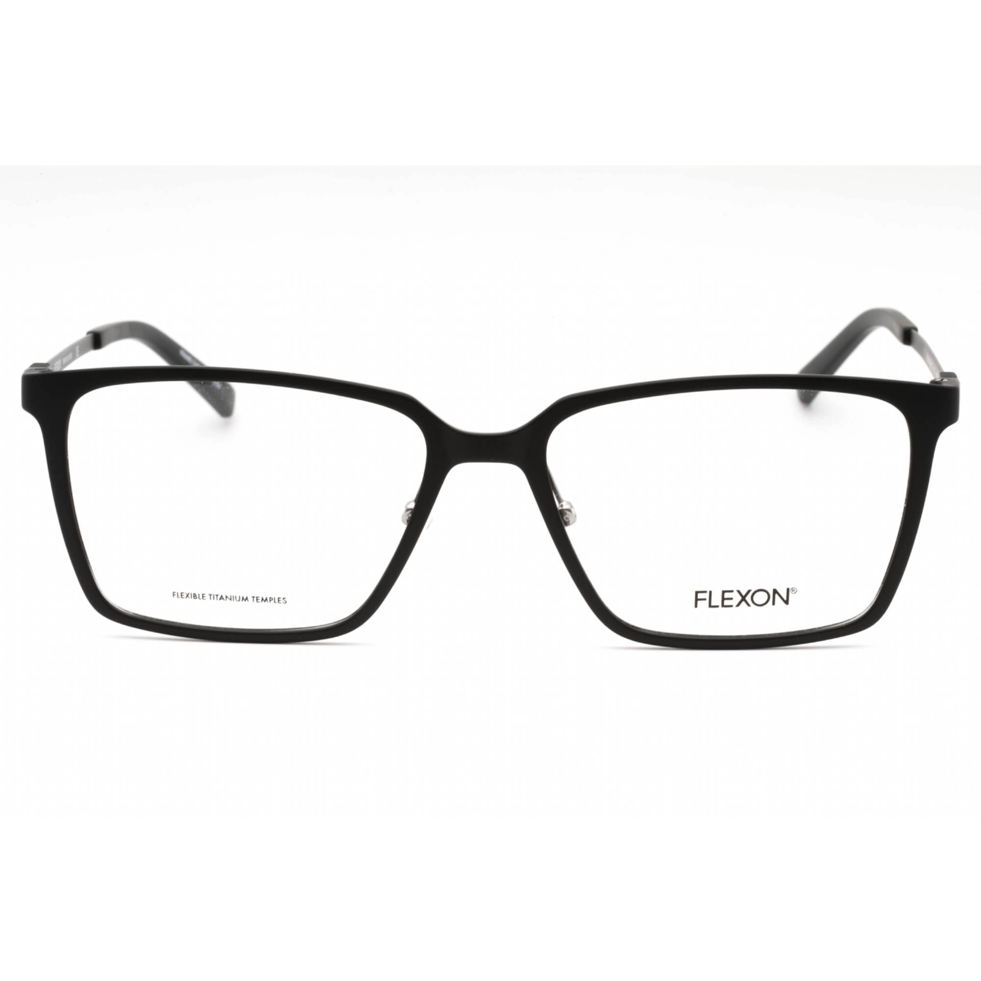 Flexon Men's Eyeglasses - Matte Black Metal Rectangular Frame | FLEXON EP8010 002