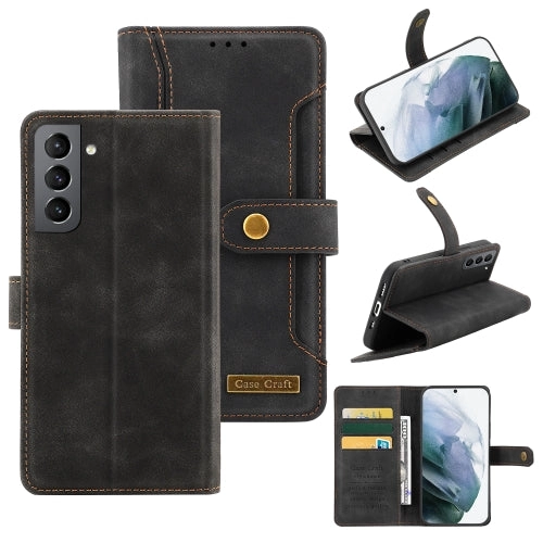 For Samsung Galaxy S21  5G Copper Buckle Horizontal Flip Leather Phone Case with Holder  Card