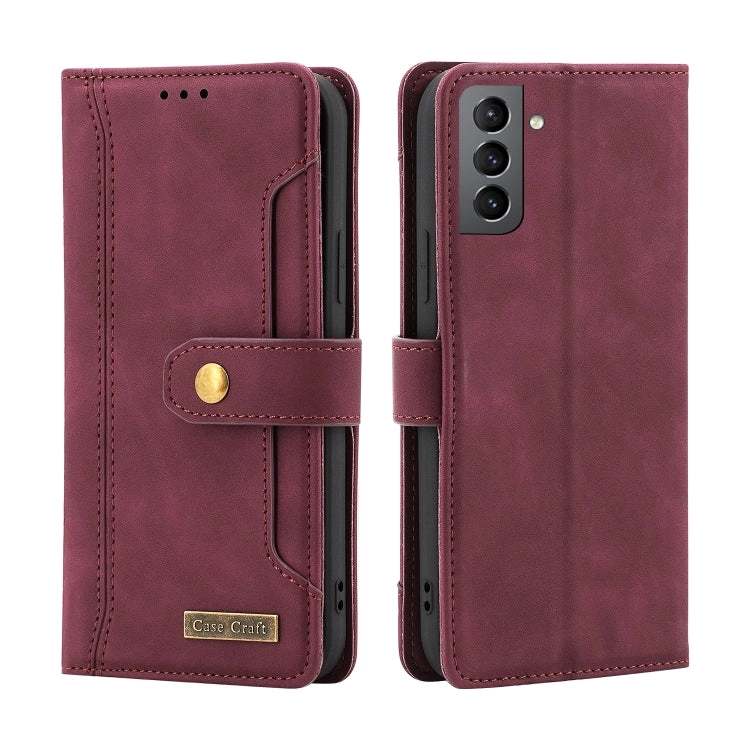 For Samsung Galaxy S21  5G Copper Buckle Horizontal Flip Leather Phone Case with Holder  Card