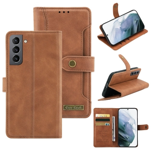 For Samsung Galaxy S21  5G Copper Buckle Horizontal Flip Leather Phone Case with Holder  Card