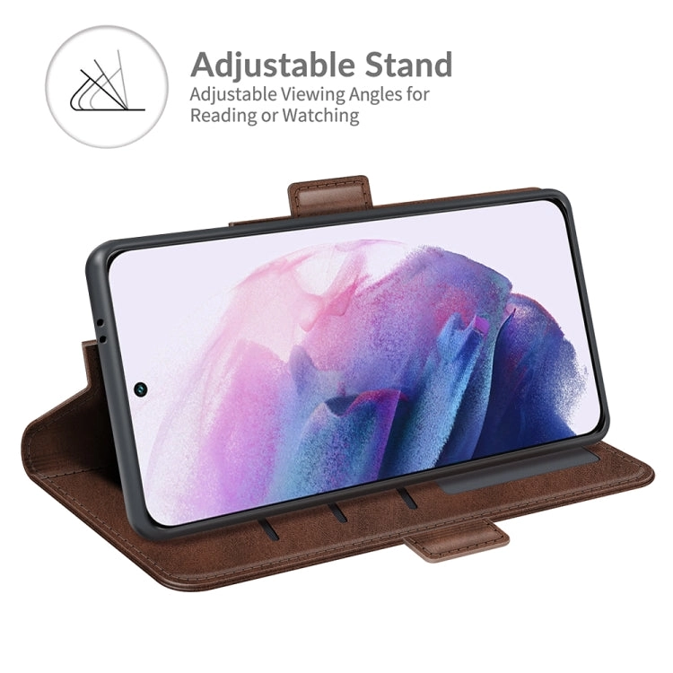 For Samsung Galaxy S22 5G Dual-side Magnetic Buckle Horizontal Flip Leather Case with Holder