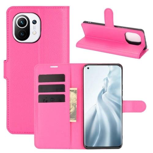 For Xiaomi Mi 11 Litchi Texture Horizontal Flip Protective Case with Holder  Card Slots