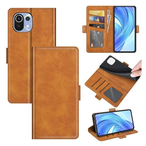 For Xiaomi Mi 11 Lite 4G / 5G Dual-side Magnetic Buckle Horizontal Flip Leather Case with Holder