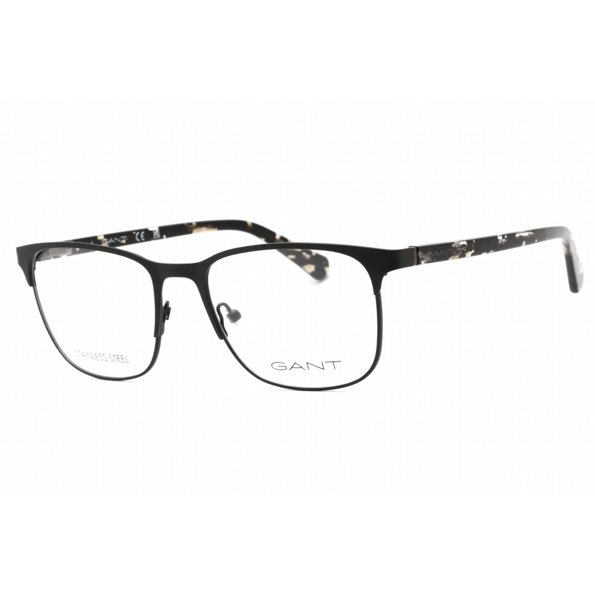 Gant Men's Eyeglasses - Matte Black Metal Full Rim Rectangular Frame | GA3249 002