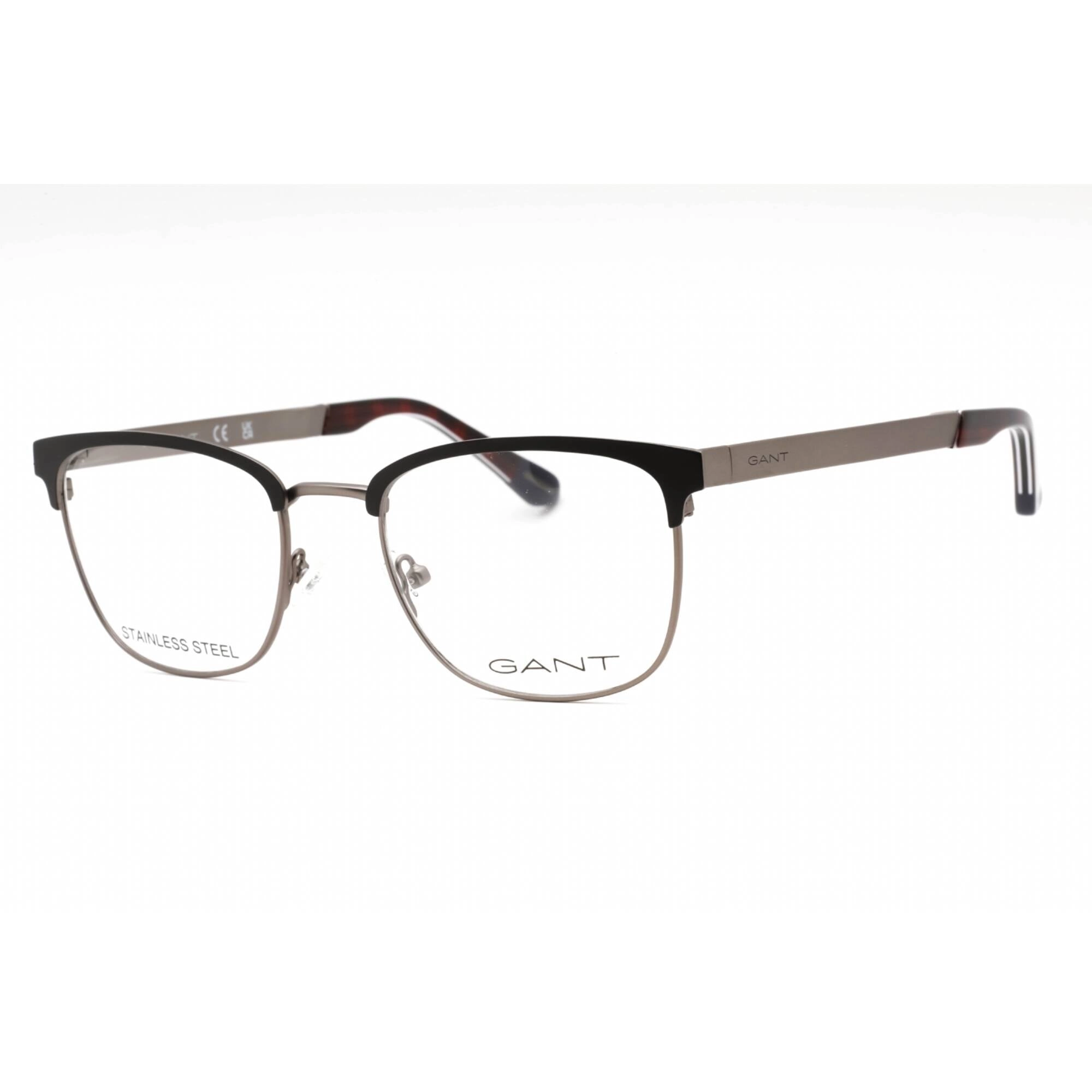 Gant Men's Eyeglasses - Matte Black Metal Rectangular Full Rim Frame | GA3181 002