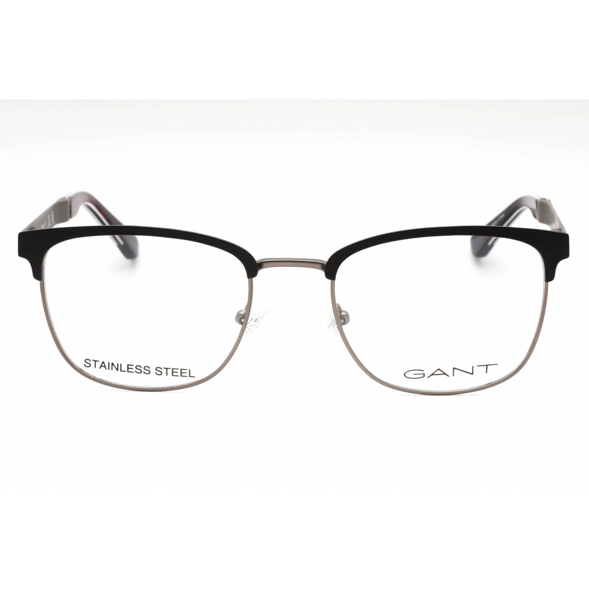Gant Men's Eyeglasses - Matte Black Metal Rectangular Full Rim Frame | GA3181 002