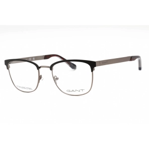 Gant Men's Eyeglasses - Matte Black Metal Rectangular Full Rim Frame | GA3181 002