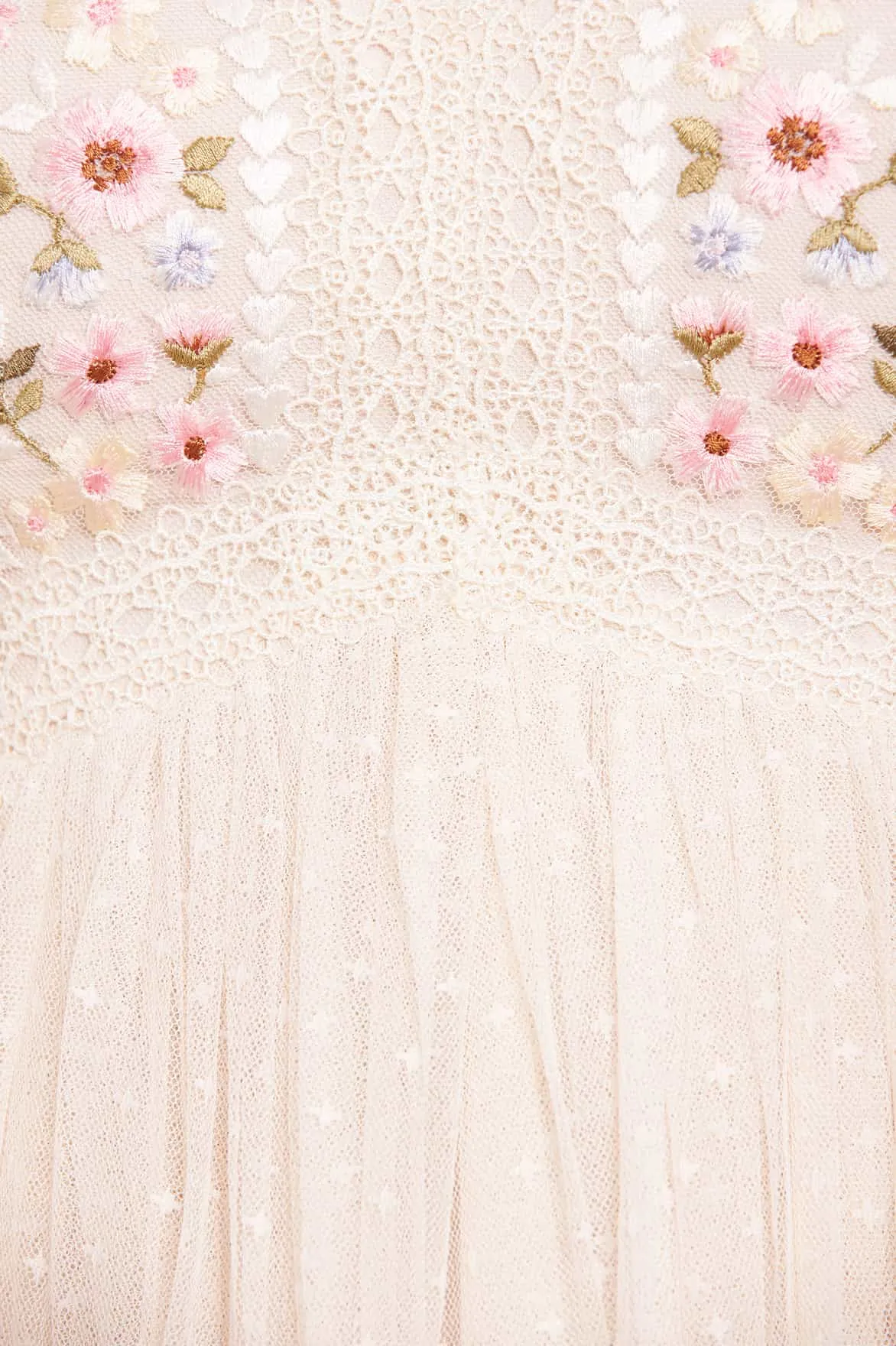 Garland Ribbon Bodice Ankle Gown