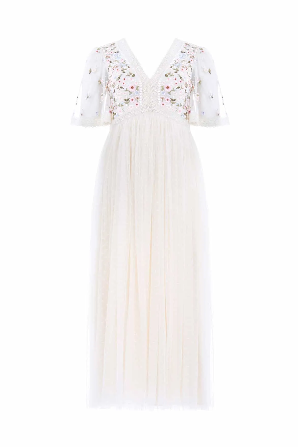 Garland Ribbon Bodice Ankle Gown