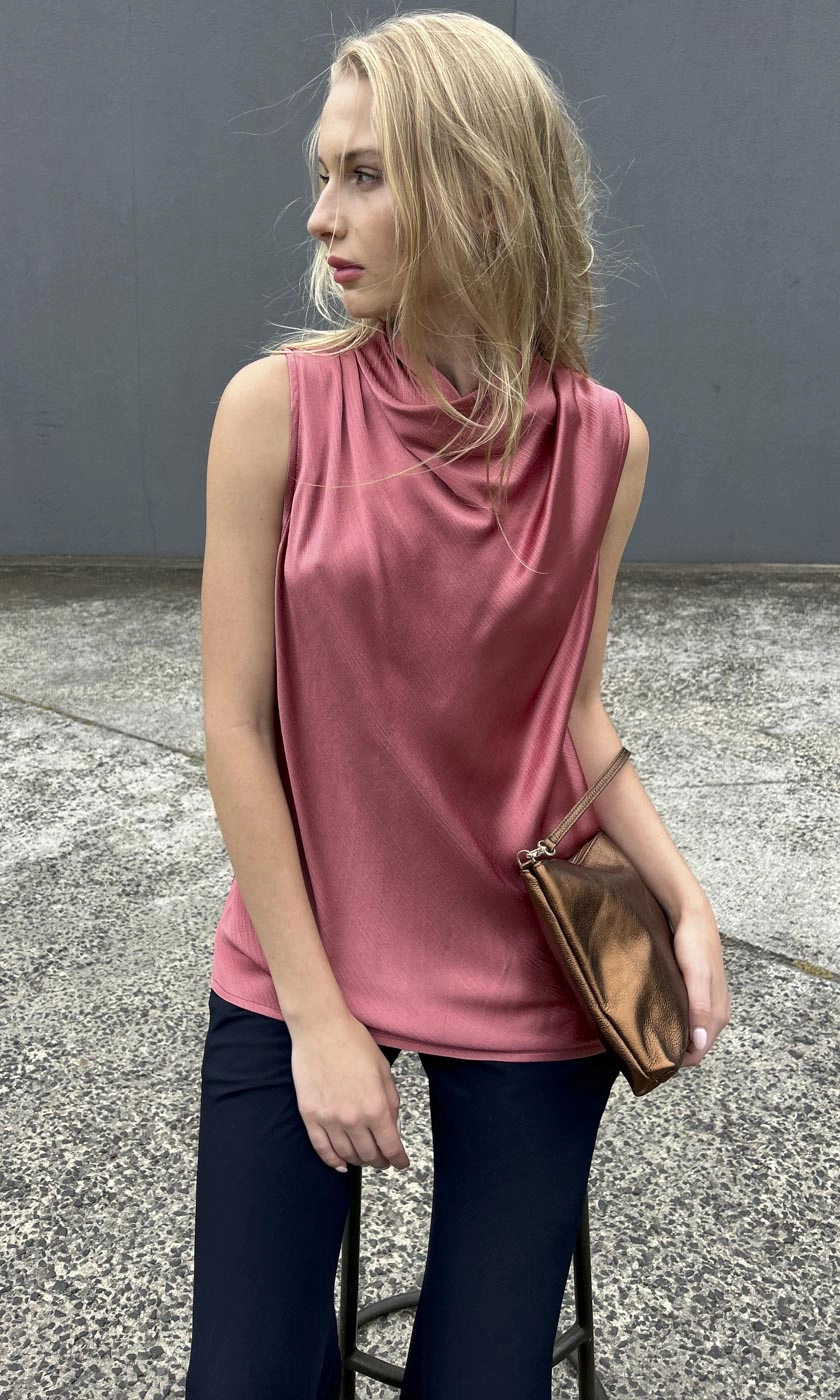 Hoss Solange Cowl Neck Top -Light Rose