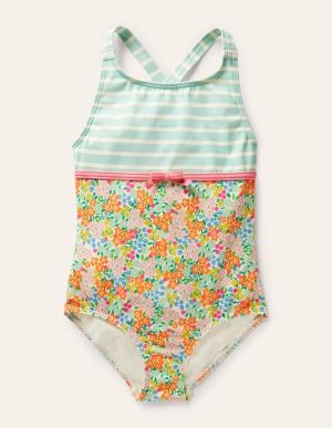 Hotchpotch Cross-back Swimsuit-Multi Tropical Flowerbed