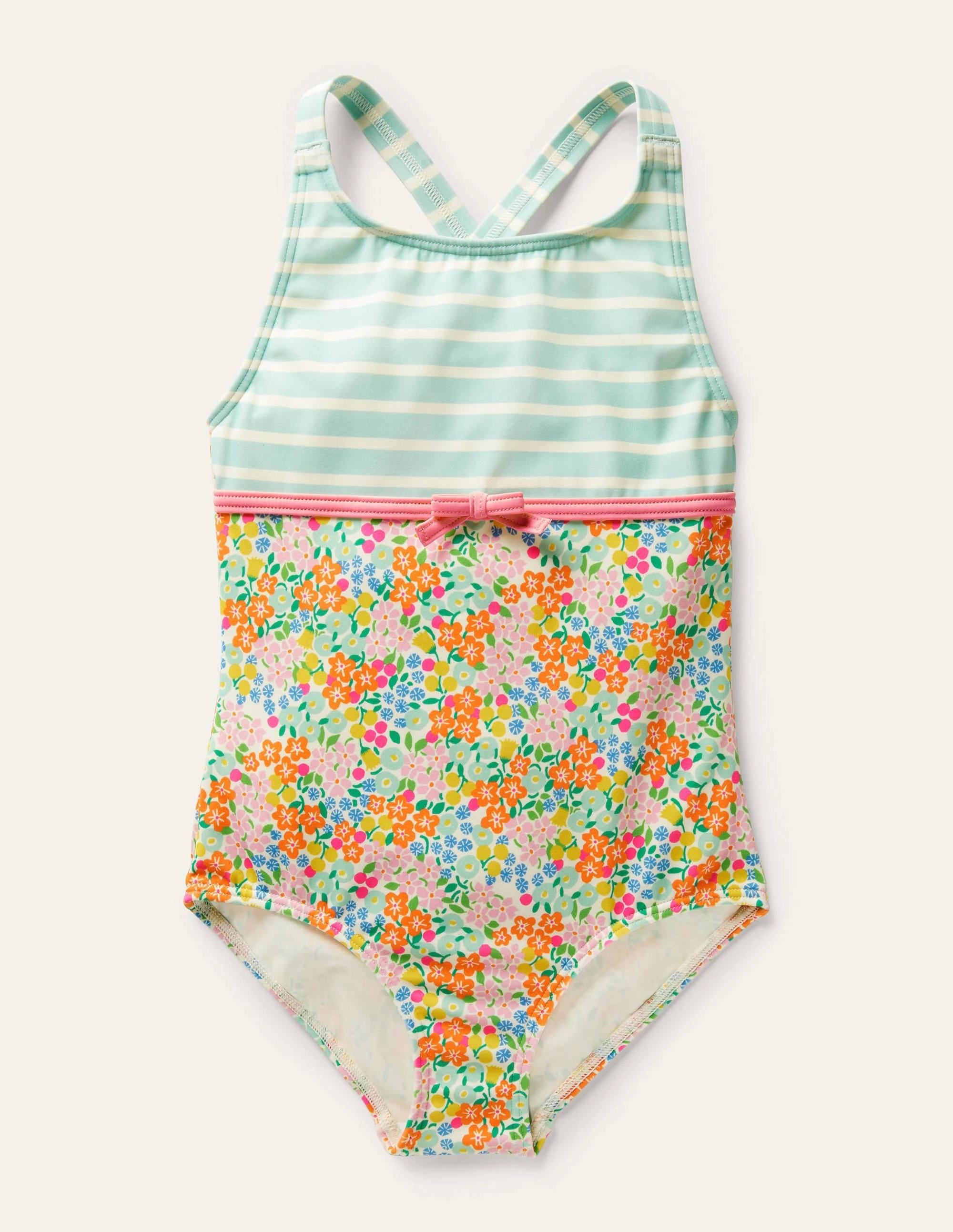 Hotchpotch Cross-back Swimsuit-Multi Tropical Flowerbed