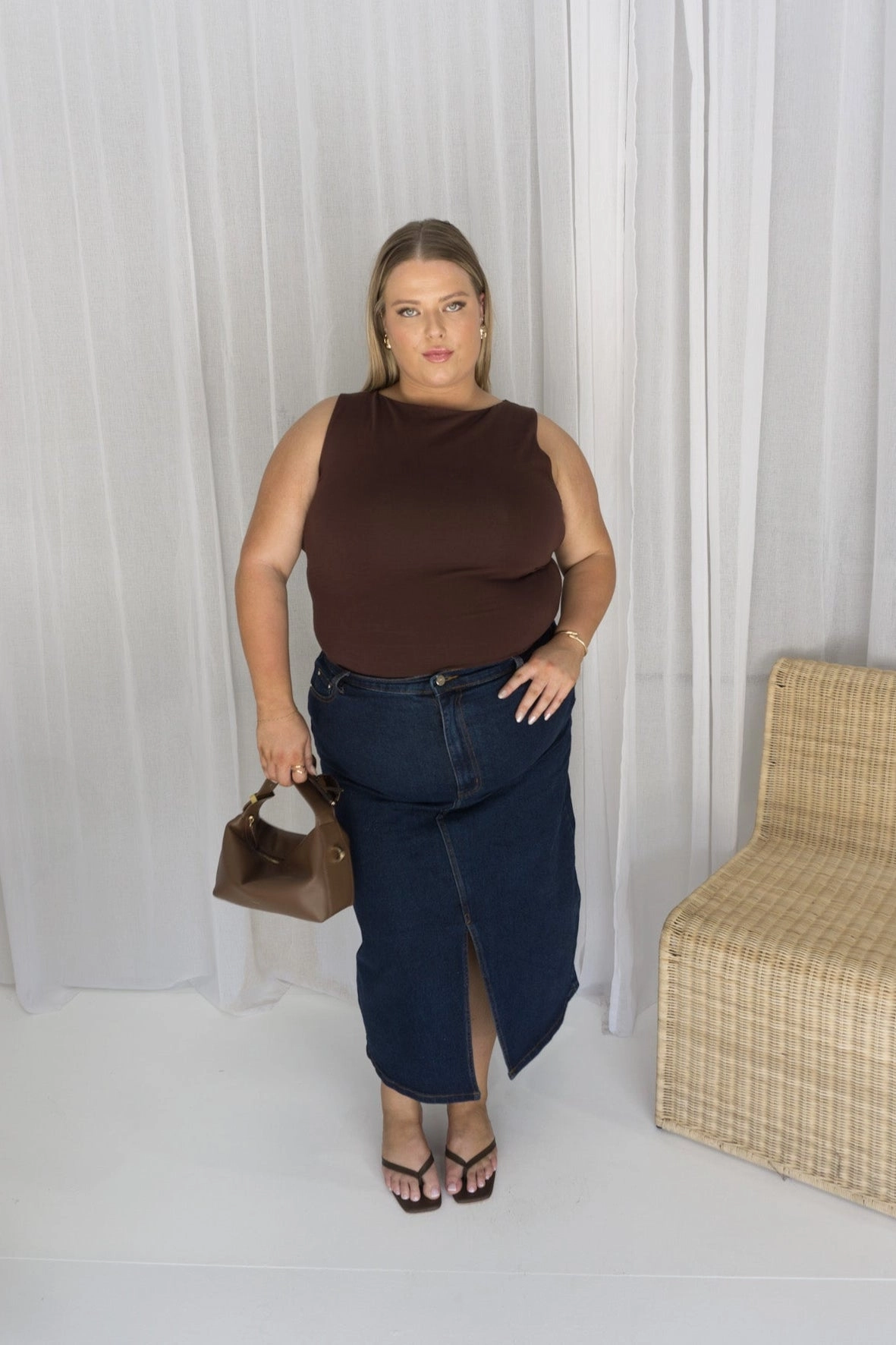 HUDSON MIDI SKIRT MIDNIGHT BLUE
