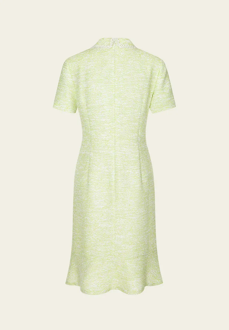 Jacquard Lurex Lace-detail Patch-pocket Dress