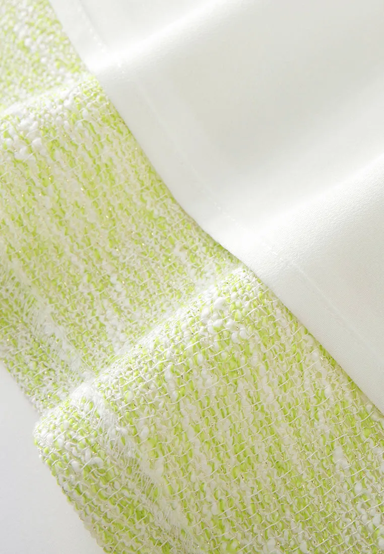 Jacquard Lurex Lace-detail Patch-pocket Dress